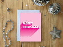 Load image into Gallery viewer, Bold Typography Merry Christmas Card | PINK