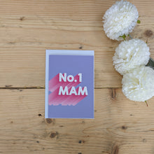 Load image into Gallery viewer, Bold Typography No1 Mam Card | Lilac &amp; Pink
