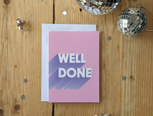 Load image into Gallery viewer, Bold Typography Well Done Card | Lilac &amp; Pink
